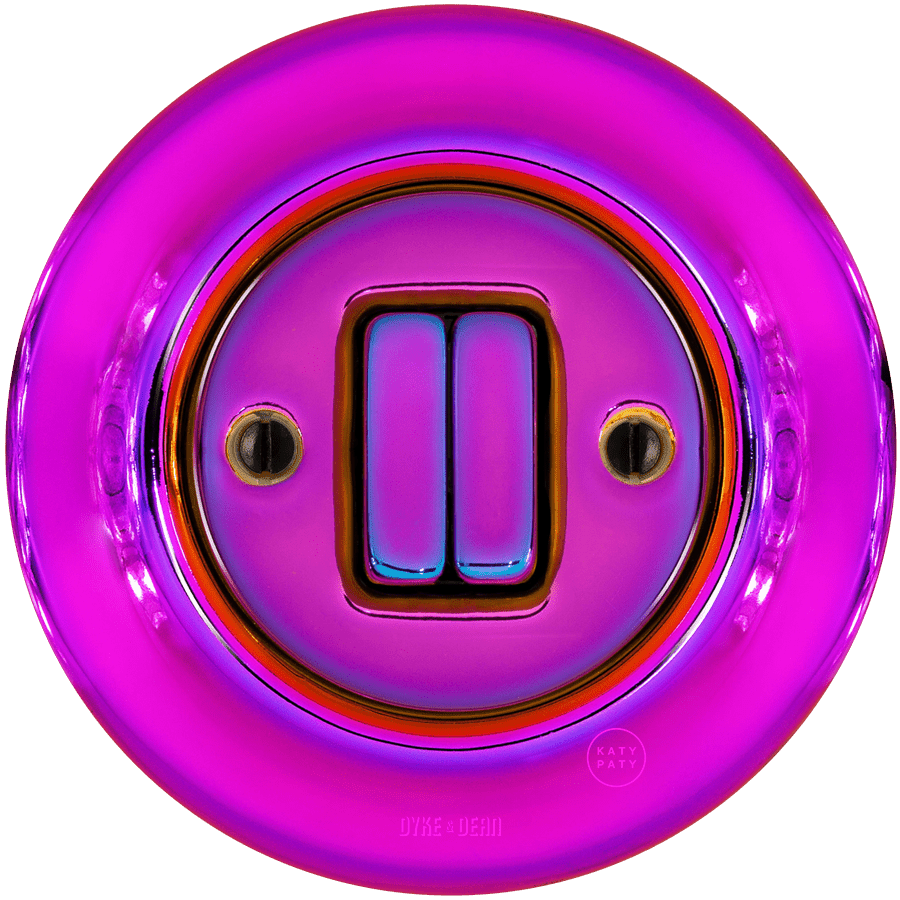 PORCELAIN WALL LIGHT SWITCH DOUBLE SLIM VIOLEDO - DYKE & DEAN