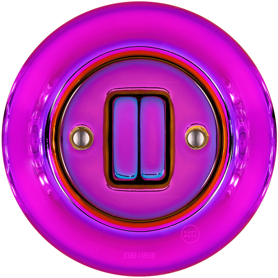 PORCELAIN WALL LIGHT SWITCH DOUBLE SLIM VIOLEDO - DYKE & DEAN