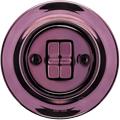 PORCELAIN WALL LIGHT SWITCH PURPLE 2 TOGGLE - DYKE & DEAN