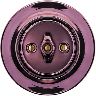 PORCELAIN WALL LIGHT SWITCH PURPLE ROTARY - DYKE & DEAN