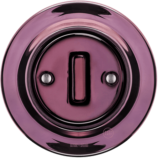 PORCELAIN WALL LIGHT SWITCH PURPLE SLIM BUTTON - DYKE & DEAN