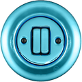 PORCELAIN WALL LIGHT SWITCH SKY BLUE DOUBLE - DYKE & DEAN