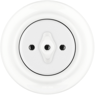 PORCELAIN WALL LIGHT SWITCH WHITE ROTARY - DYKE & DEAN