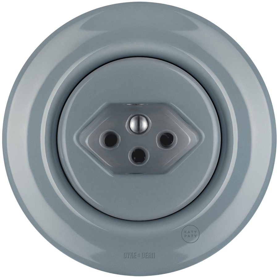 PORCELAIN WALL MOUNTED SWISS SOCKET ASH GREY - DYKE & DEAN