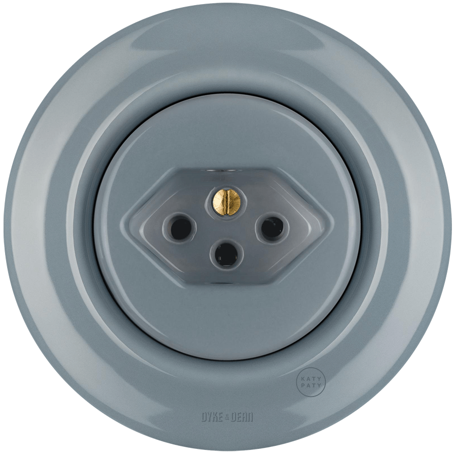 PORCELAIN WALL MOUNTED SWISS SOCKET ASH GREY - DYKE & DEAN