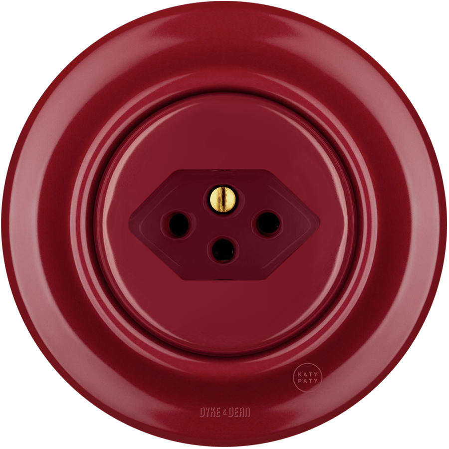 PORCELAIN WALL MOUNTED SWISS SOCKET BURGUNDY - DYKE & DEAN