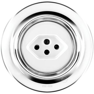 PORCELAIN WALL MOUNTED SWISS SOCKET CHROME - DYKE & DEAN