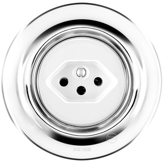 PORCELAIN WALL MOUNTED SWISS SOCKET CHROME - DYKE & DEAN