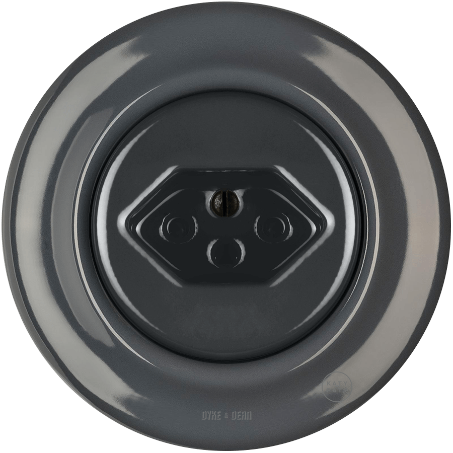 PORCELAIN WALL MOUNTED SWISS SOCKET DARK GREY - DYKE & DEAN