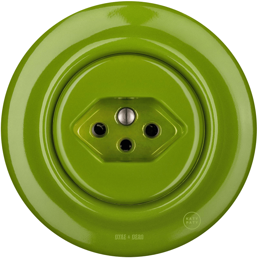 PORCELAIN WALL MOUNTED SWISS SOCKET GREEN - DYKE & DEAN