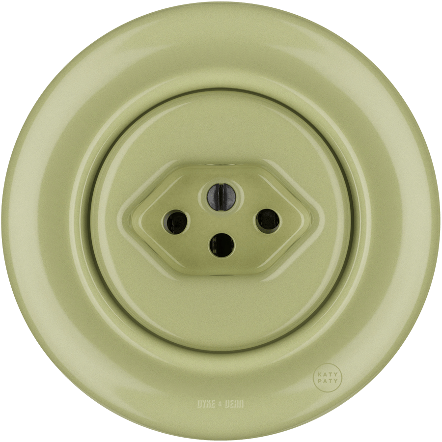 PORCELAIN WALL MOUNTED SWISS SOCKET MOSS GREEN - DYKE & DEAN