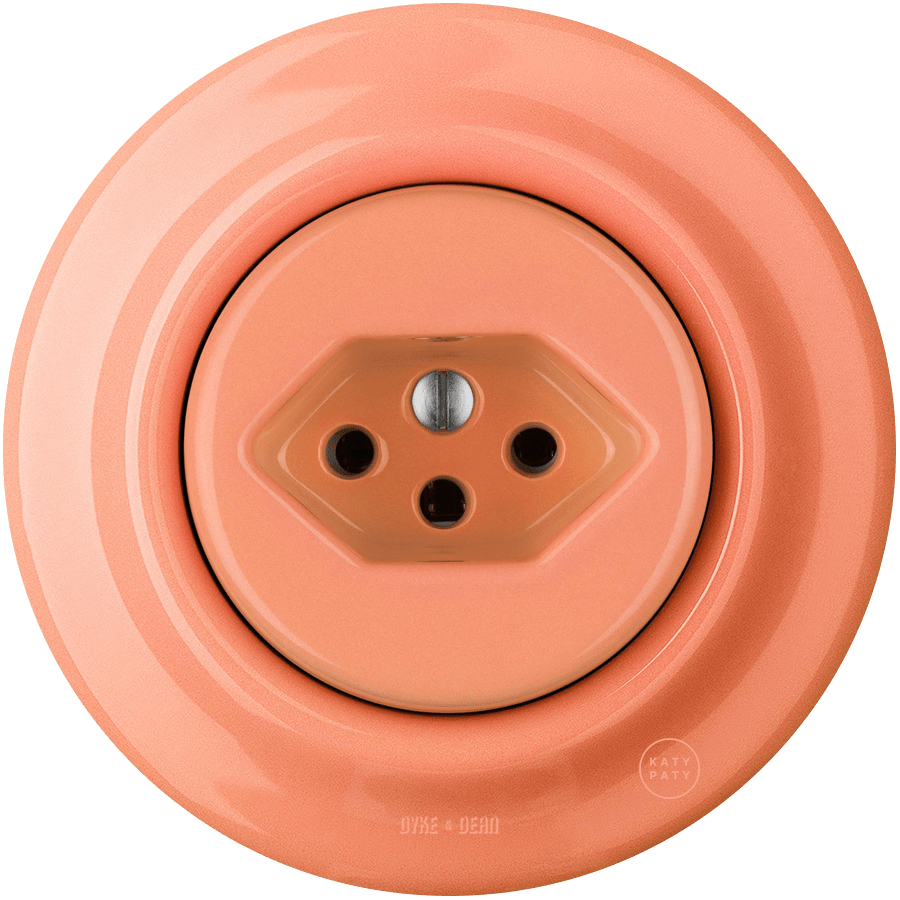 PORCELAIN WALL MOUNTED SWISS SOCKET SALMON - DYKE & DEAN