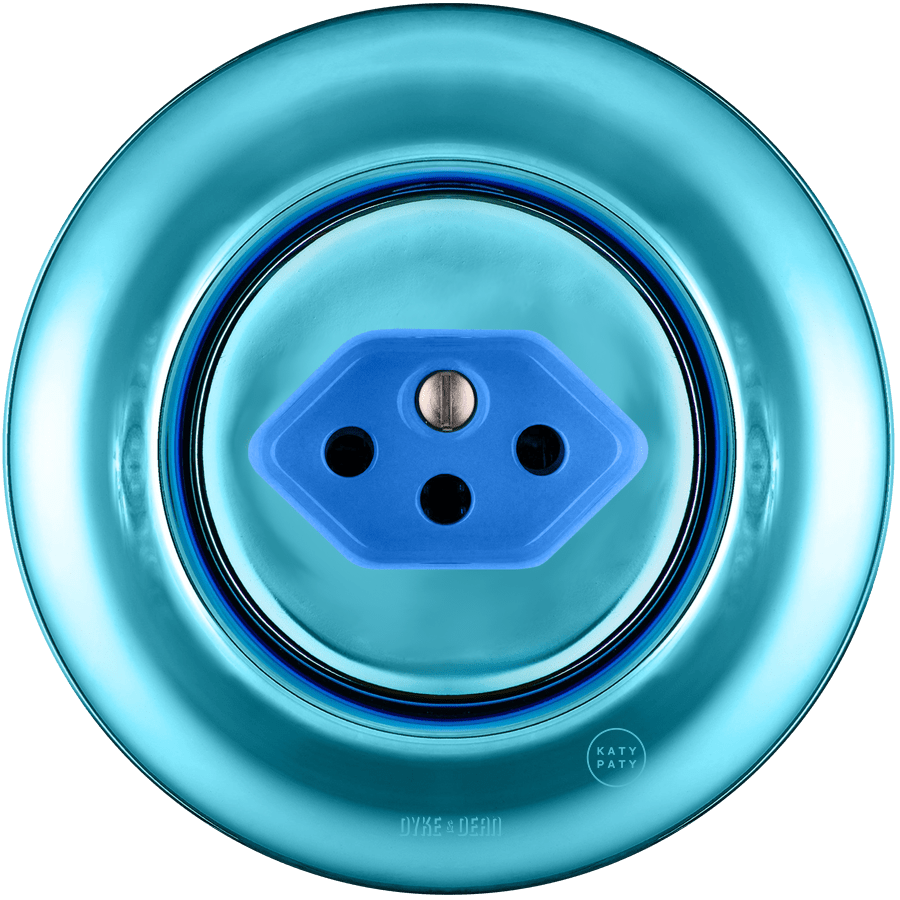 PORCELAIN WALL MOUNTED SWISS SOCKET SKY BLUE - DYKE & DEAN