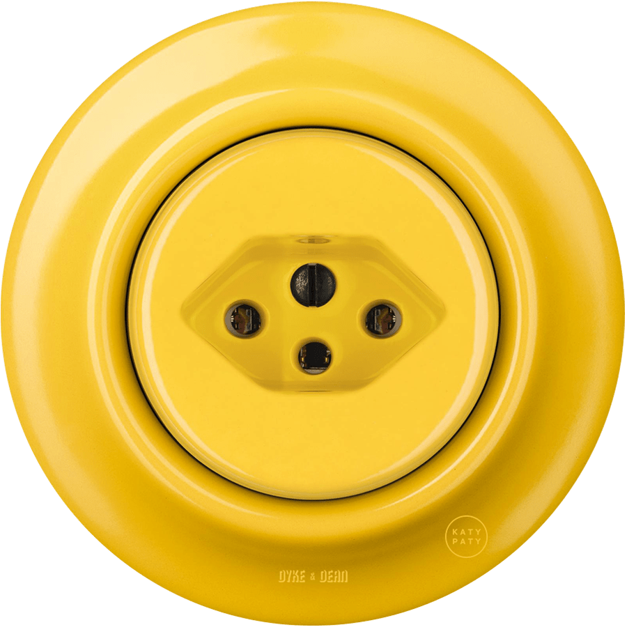 PORCELAIN WALL MOUNTED SWISS SOCKET YELLOW - DYKE & DEAN