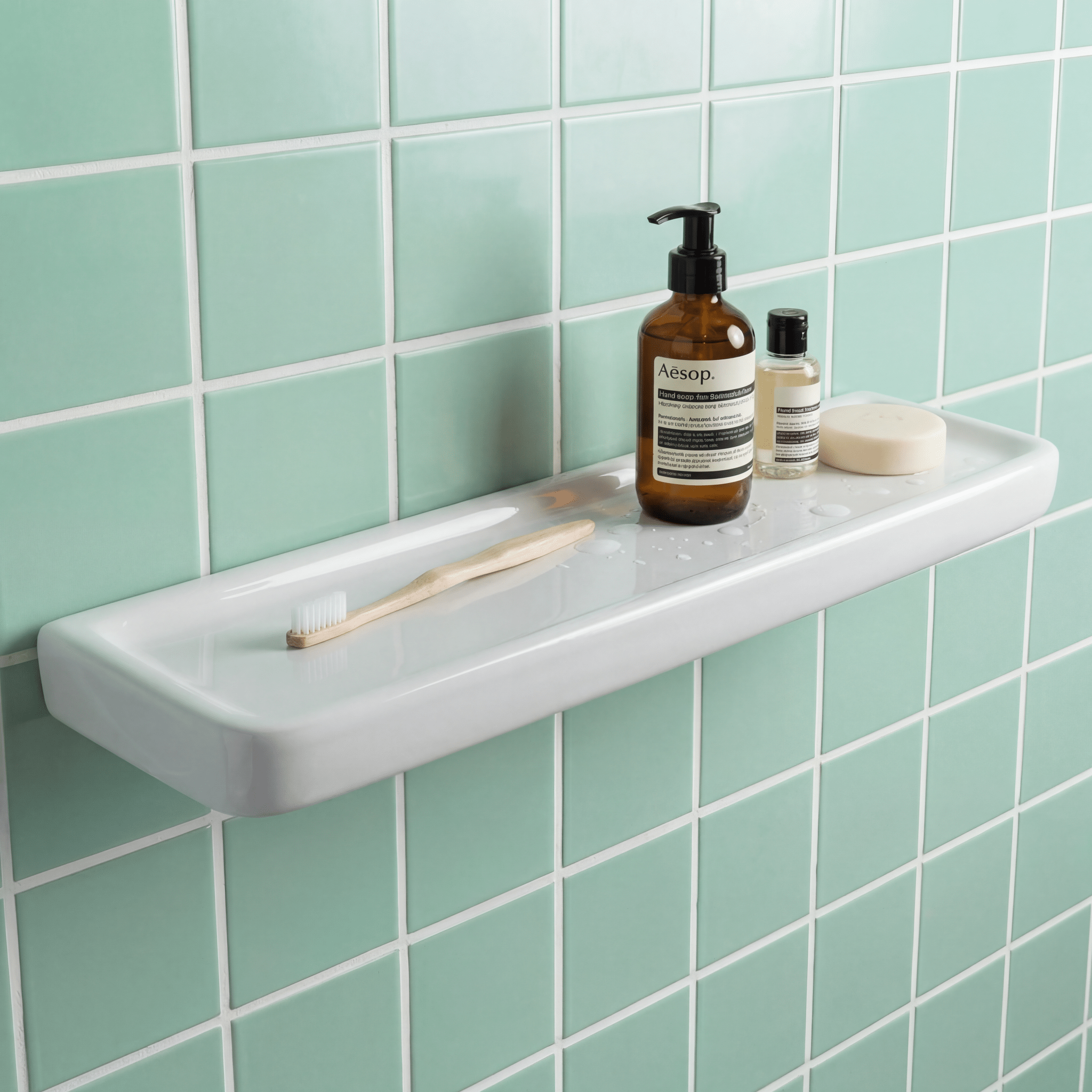 PORCELAIN WALL SHELF LARGE WHITE - DYKE & DEAN