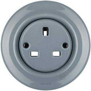 PORCELAIN WALL SOCKET ASH GREY UK - DYKE & DEAN