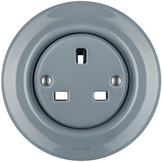 PORCELAIN WALL SOCKET ASH GREY UK - DYKE & DEAN