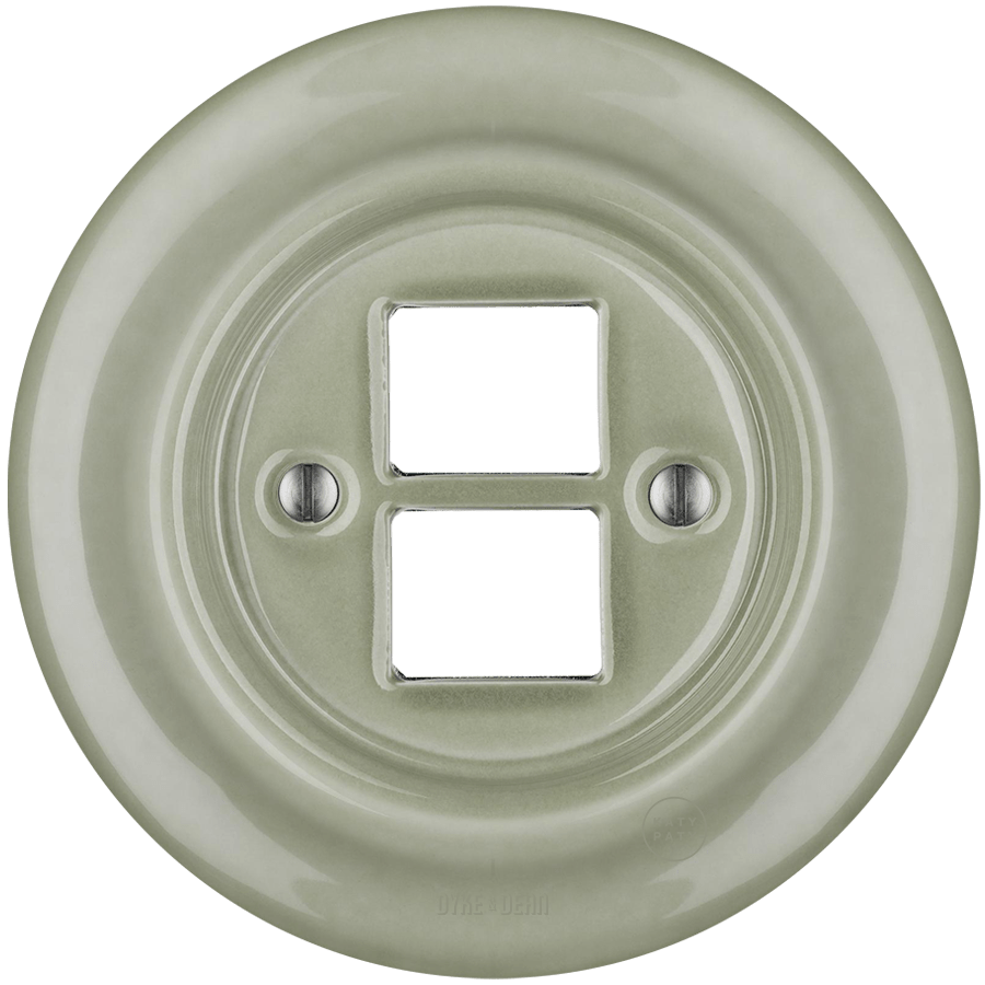PORCELAIN WALL SOCKET GREY GREEN PC/USB - DYKE & DEAN