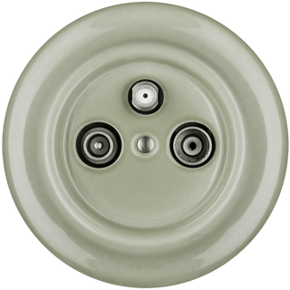 PORCELAIN WALL SOCKET GREY GREEN TV ANTENNA - DYKE & DEAN