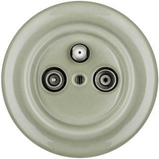 PORCELAIN WALL SOCKET GREY GREEN TV ANTENNA - DYKE & DEAN