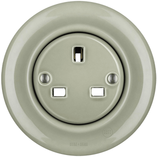PORCELAIN WALL SOCKET GREY GREEN UK - DYKE & DEAN