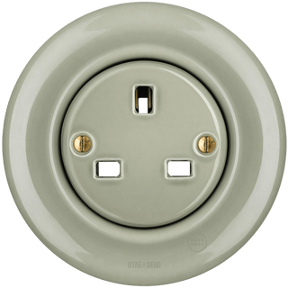 PORCELAIN WALL SOCKET GREY GREEN UK - DYKE & DEAN