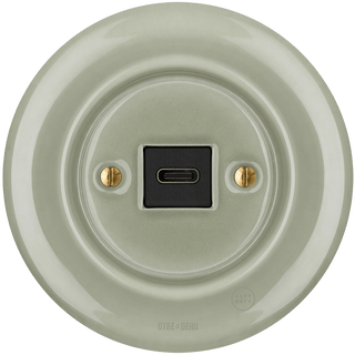 PORCELAIN WALL SOCKET GREY GREEN USB - C - DYKE & DEAN