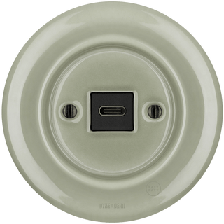 PORCELAIN WALL SOCKET GREY GREEN USB - C - DYKE & DEAN