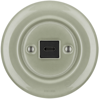 PORCELAIN WALL SOCKET GREY GREEN USB - C - DYKE & DEAN
