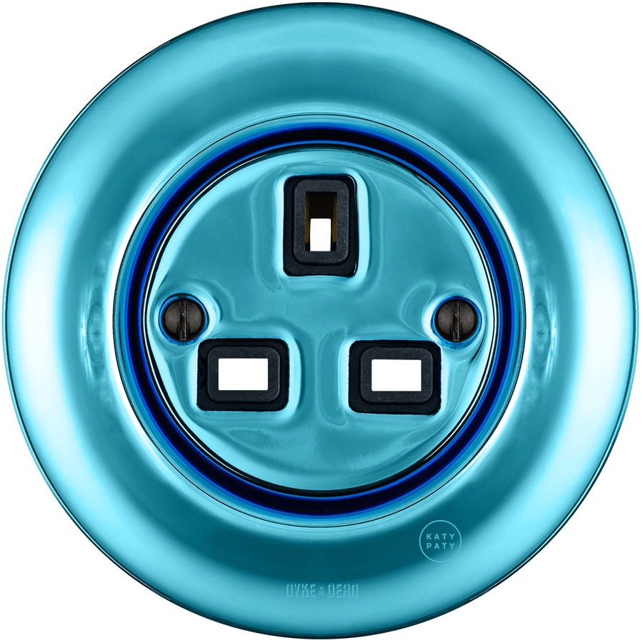 PORCELAIN WALL SOCKET SKY BLUE UK - DYKE & DEAN