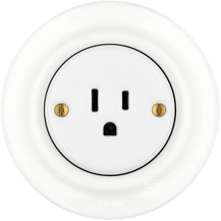 PORCELAIN WALL SOCKET USA WHITE 15 AMP - DYKE & DEAN