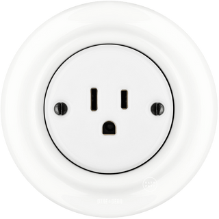 PORCELAIN WALL SOCKET USA WHITE 15 AMP - DYKE & DEAN