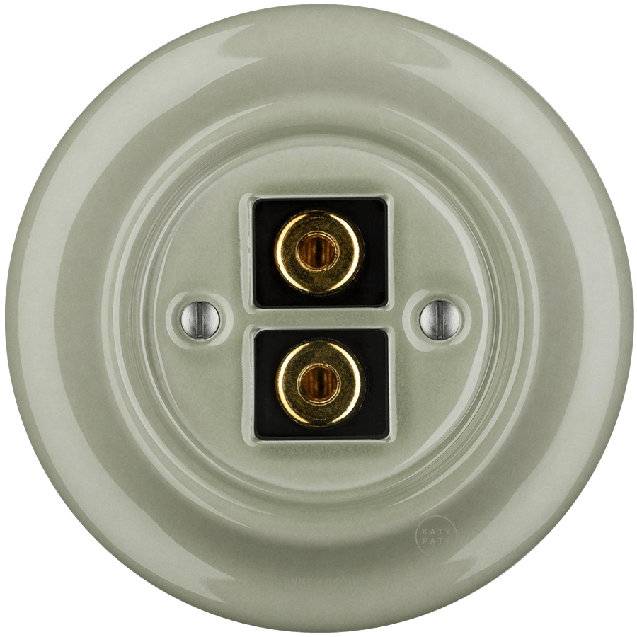 PORCELAIN WALL SPEAKER SOCKET GREY GREEN - DYKE & DEAN