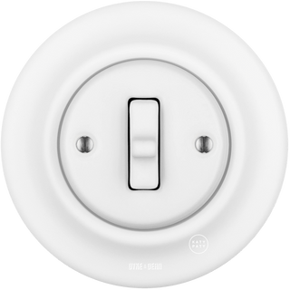PORCELAIN WALL TOGGLE LIGHT SWITCH MATT WHITE - DYKE & DEAN
