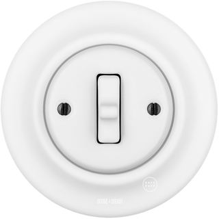 PORCELAIN WALL TOGGLE LIGHT SWITCH MATT WHITE - DYKE & DEAN