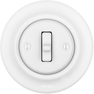 PORCELAIN WALL TOGGLE LIGHT SWITCH MATT WHITE - DYKE & DEAN