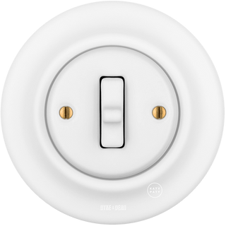 PORCELAIN WALL TOGGLE LIGHT SWITCH MATT WHITE - DYKE & DEAN