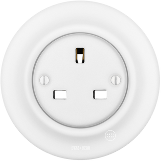 PORCELAIN WALL UK PLUG SOCKET MATT WHITE - DYKE & DEAN