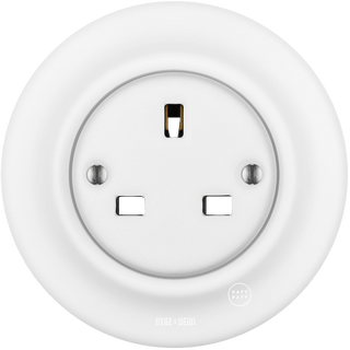 PORCELAIN WALL UK PLUG SOCKET MATT WHITE - DYKE & DEAN