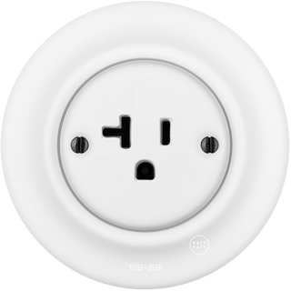 PORCELAIN WALL US 20 AMP PLUG SOCKET MATT WHITE - DYKE & DEAN