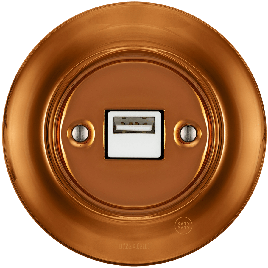 PORCELAIN WALL USB CHARGER BRONZE - DYKE & DEAN