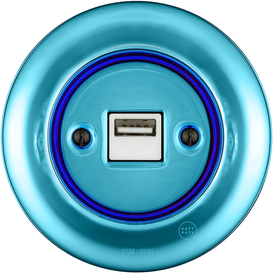 PORCELAIN WALL USB CHARGER SKY BLUE - DYKE & DEAN