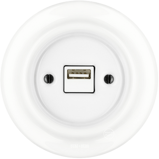 PORCELAIN WALL USB CHARGER WHITE - DYKE & DEAN