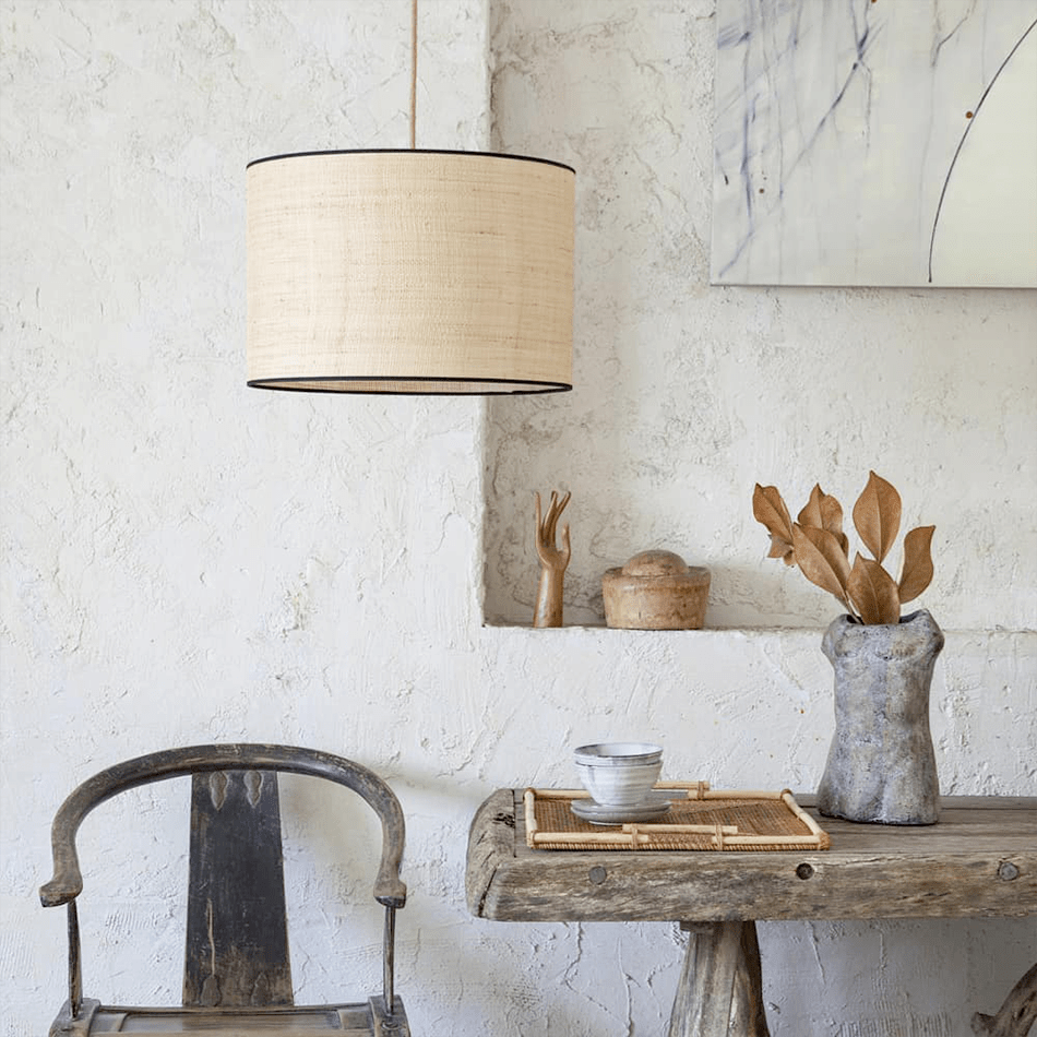 RAFFIA TRIM NATURAL SHADE E27 DRUM PFLAUMENRIM