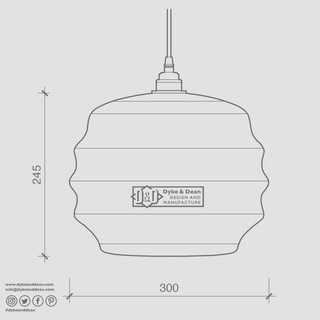 RIPPLE OPALINE PENDANT SHADE LARGE - DYKE & DEAN