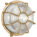 ROUND CAGED BRASS BULKHEAD LAMP - DYKE & DEAN