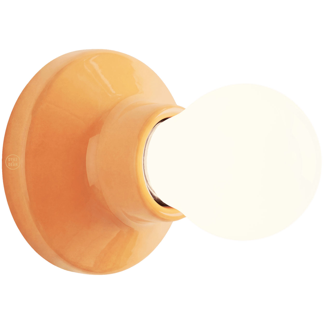 ROUND CERAMIC WALL & CEILING LAMP PEACH ORANGE - DYKE & DEAN