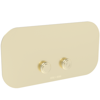 ROUND CORNERS TOILET FLUSH PLATE MATT BRASS - DYKE & DEAN