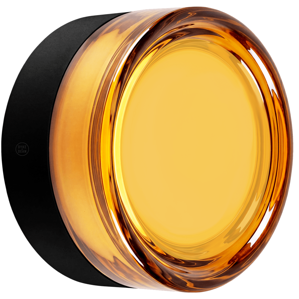 ROUND WATERPROOF BLACK WALL CEILING SCONCE AMBER LIGHT - DYKE & DEAN