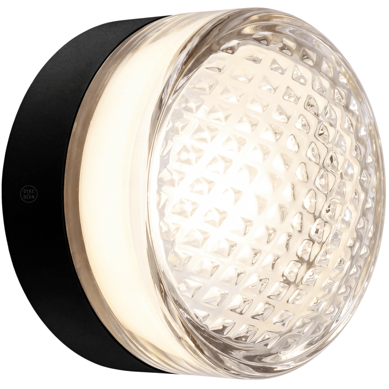 ROUND WATERPROOF BLACK WALL CEILING SCONCE CLEAR LIGHT - DYKE & DEAN